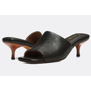 Joie Raelee Mule Black Leather Square Toe Heeled Mule Sandals Size 7.5